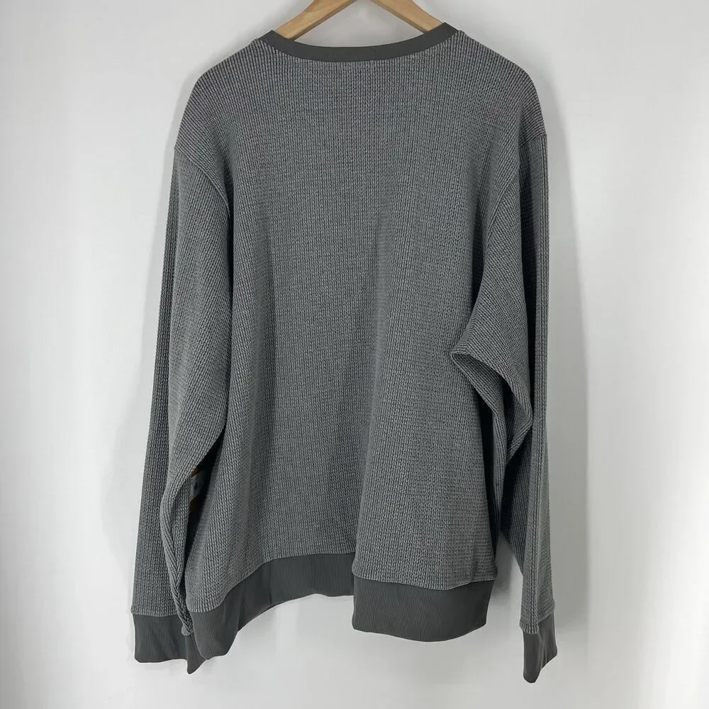 REI Co-op Sun Up Sweater Size XXL Mens Gray Waffle Knit Long Sleeve Pullover